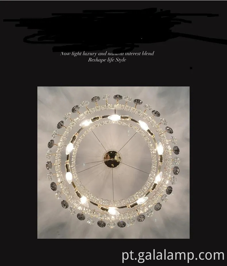 Lustre de cristal elegante K9 para decoração moderna da sala de estar